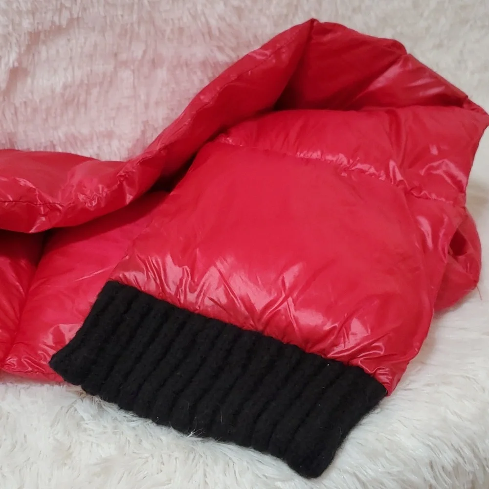 DKNY Quilted Puffer Scarf Hot Pink